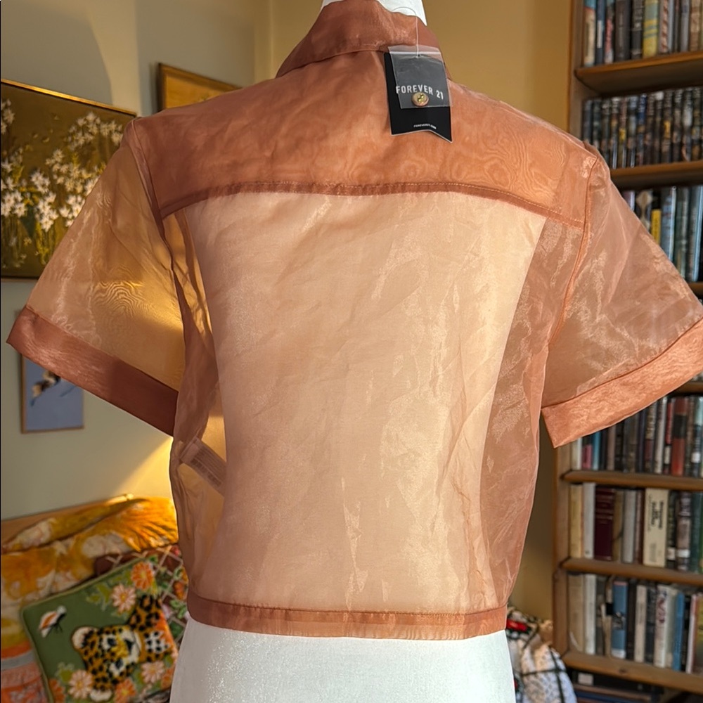 Forever 21 Orange Casual Button Down Shirt - Picture 5 of 6